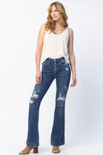 Load image into Gallery viewer, 3002- HIGH RISE BUTTON FLY DISTRESSED FLARE
