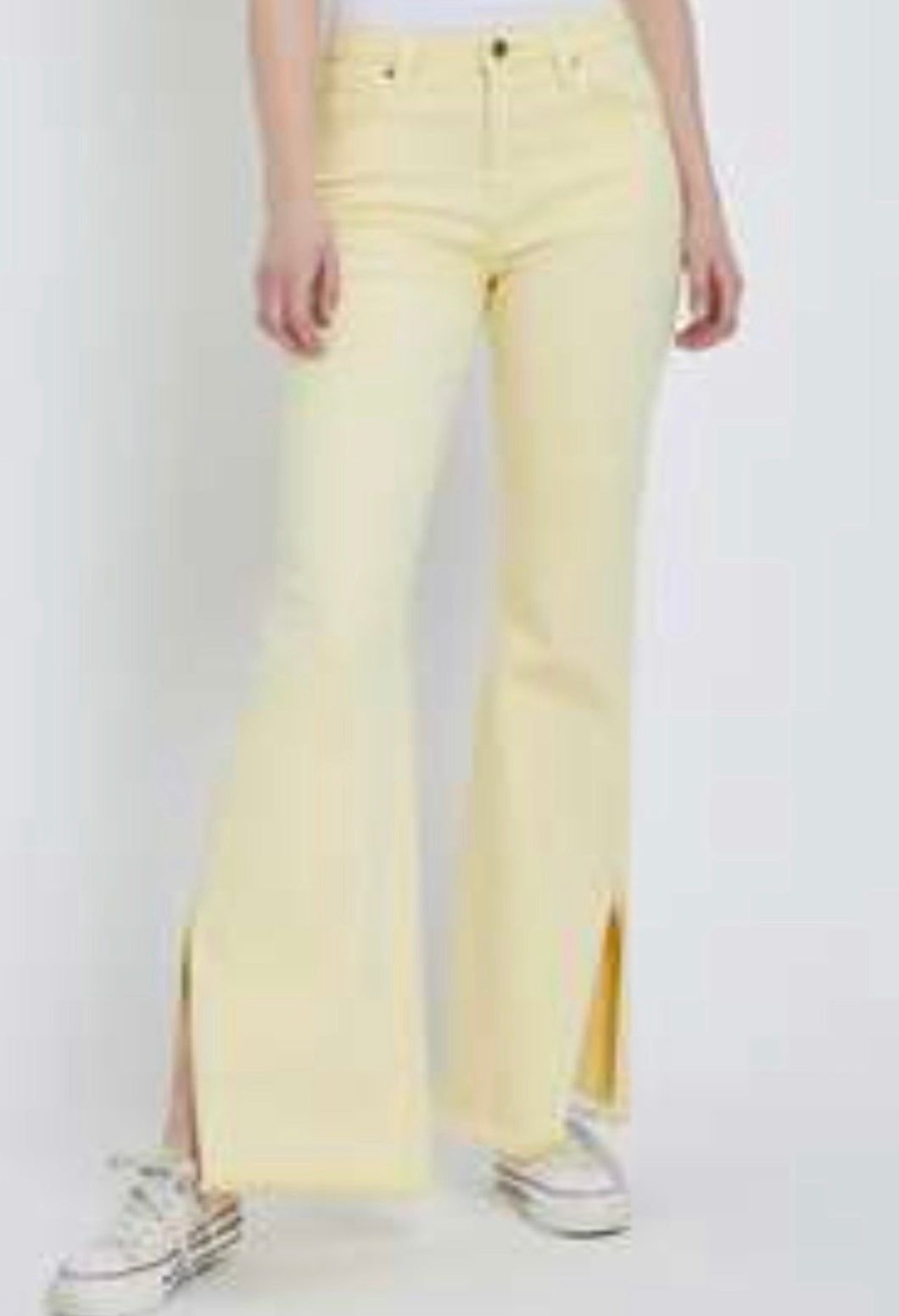 3256- RDP5433-PALE YELLOW FLARE JEANS