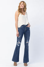 Load image into Gallery viewer, 3002- HIGH RISE BUTTON FLY DISTRESSED FLARE
