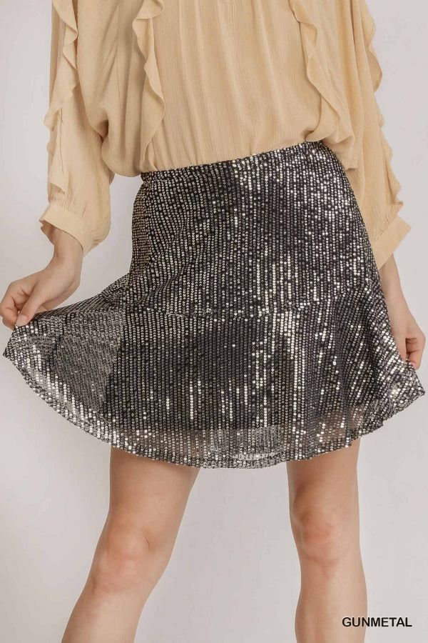 1205-Sequin Skirt with Lining