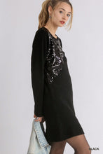 Load image into Gallery viewer, 1203-Sequin Long Sleeve Sweater Dress
