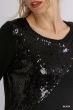 Load image into Gallery viewer, 1203-Sequin Long Sleeve Sweater Dress
